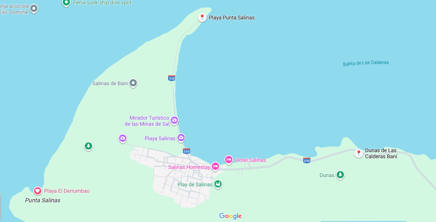 Mapa de Punta de Salinas, Baní