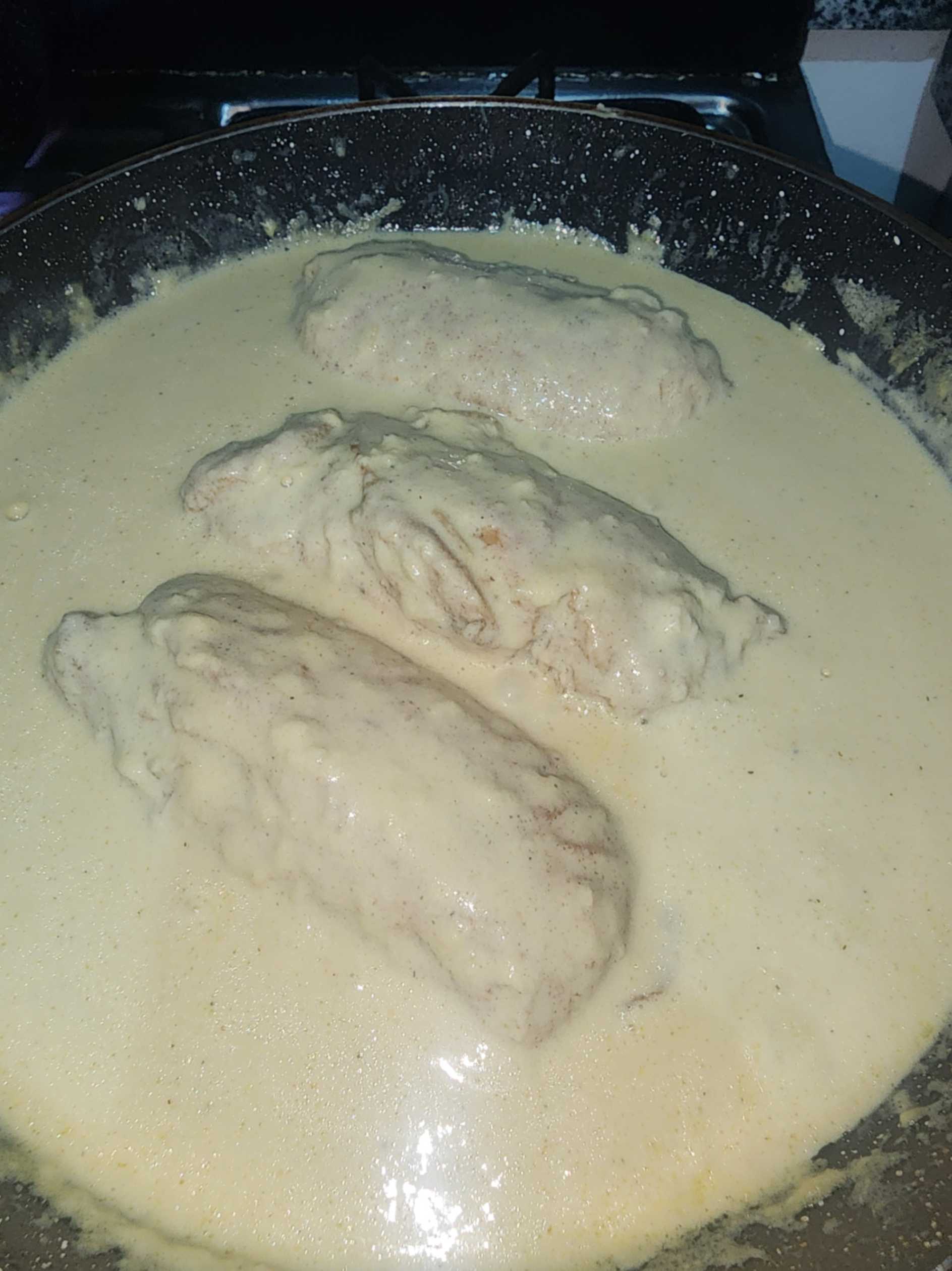 Bañado con salsa de ajo